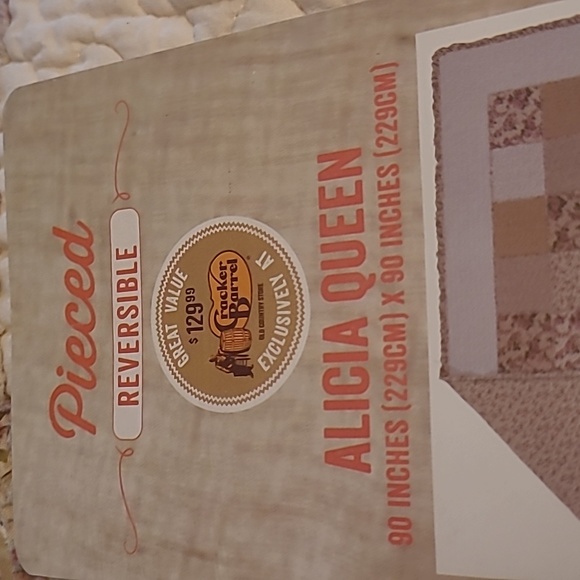 NWT Alicia Queen 100% cotton quilt creams, greens  & rose colors Sz queen - Picture 7 of 10